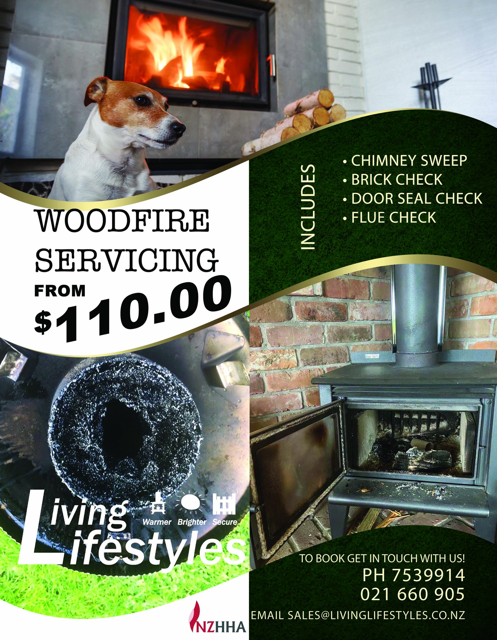Woodfire Servicing Including Chimney Sweep